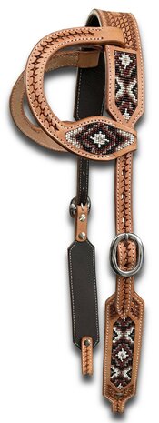 Two Ear  Western Hoofdstel met Beads Beige