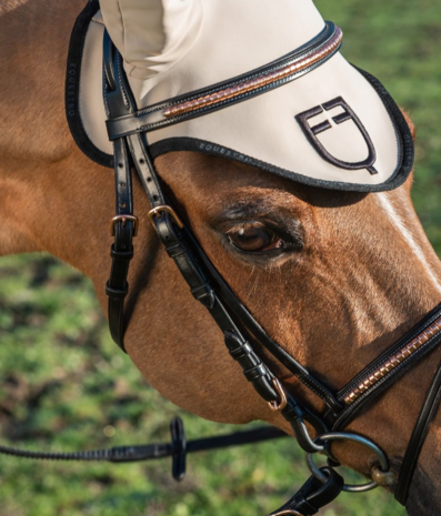 Hoofdstel Equestro Bruin met Ros&eacute; Goud