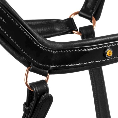 Equestro Anatomisch Lederen Halster Black Rose Gold