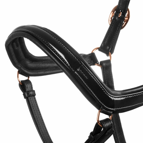 Equestro Anatomisch Lederen Halster Black Rose Gold