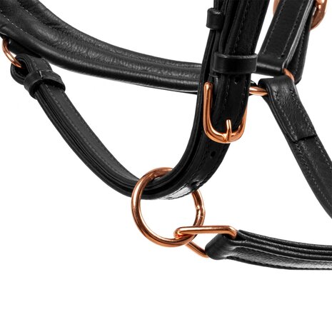 Equestro Anatomisch Lederen Halster Black Rose Gold