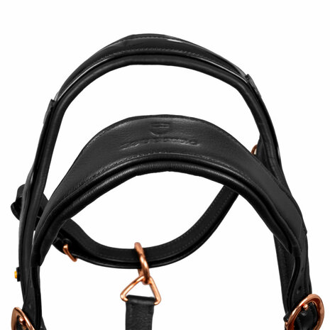 Equestro Anatomisch Lederen Halster Black Rose Gold