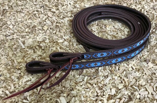 Leather Split Reins with Beads