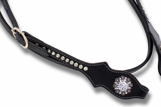 Western Hoofdstel Elegant Strass Black