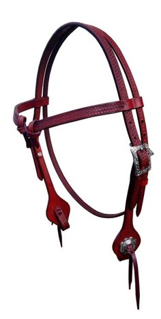 Western Hoofdstel futurity browband, with silver buckles and conchos