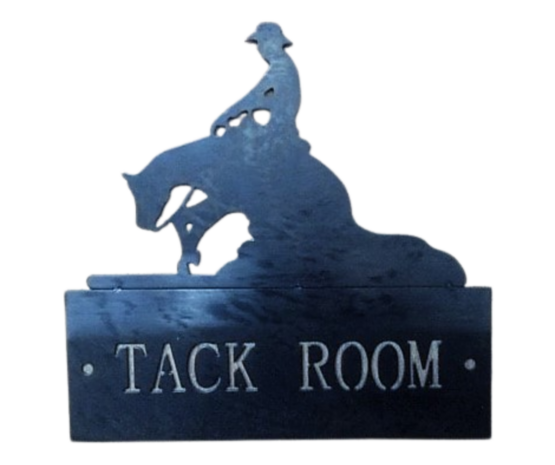 Metalen Bordje Tack Room Western